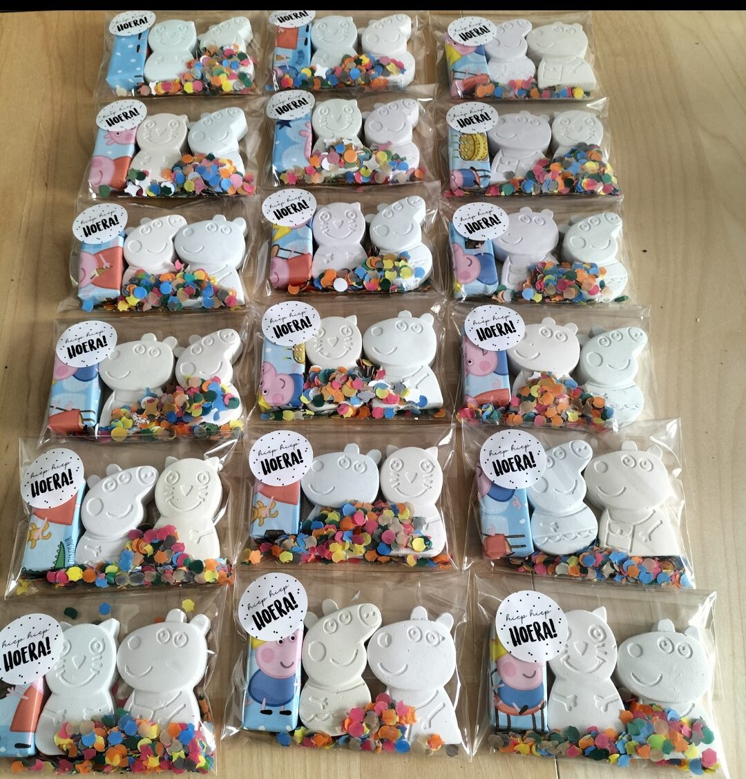 Peppa pig familie stoepkrijt traktatie