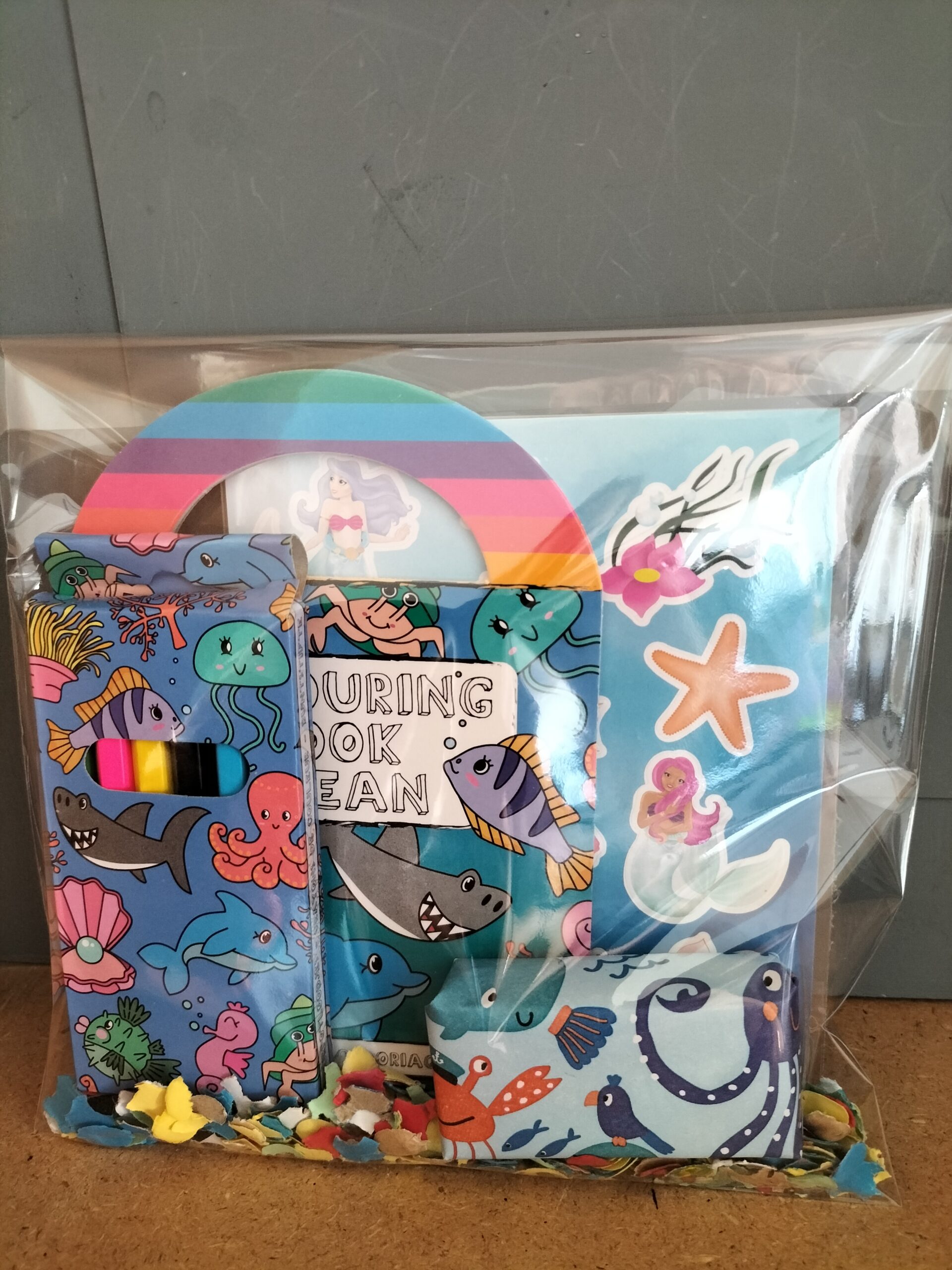 Onderwater wereld traktatie kleurboekje/kleurpotloodjes/stickers