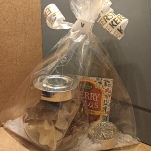 Kerst traktatie glazen potje/ thee