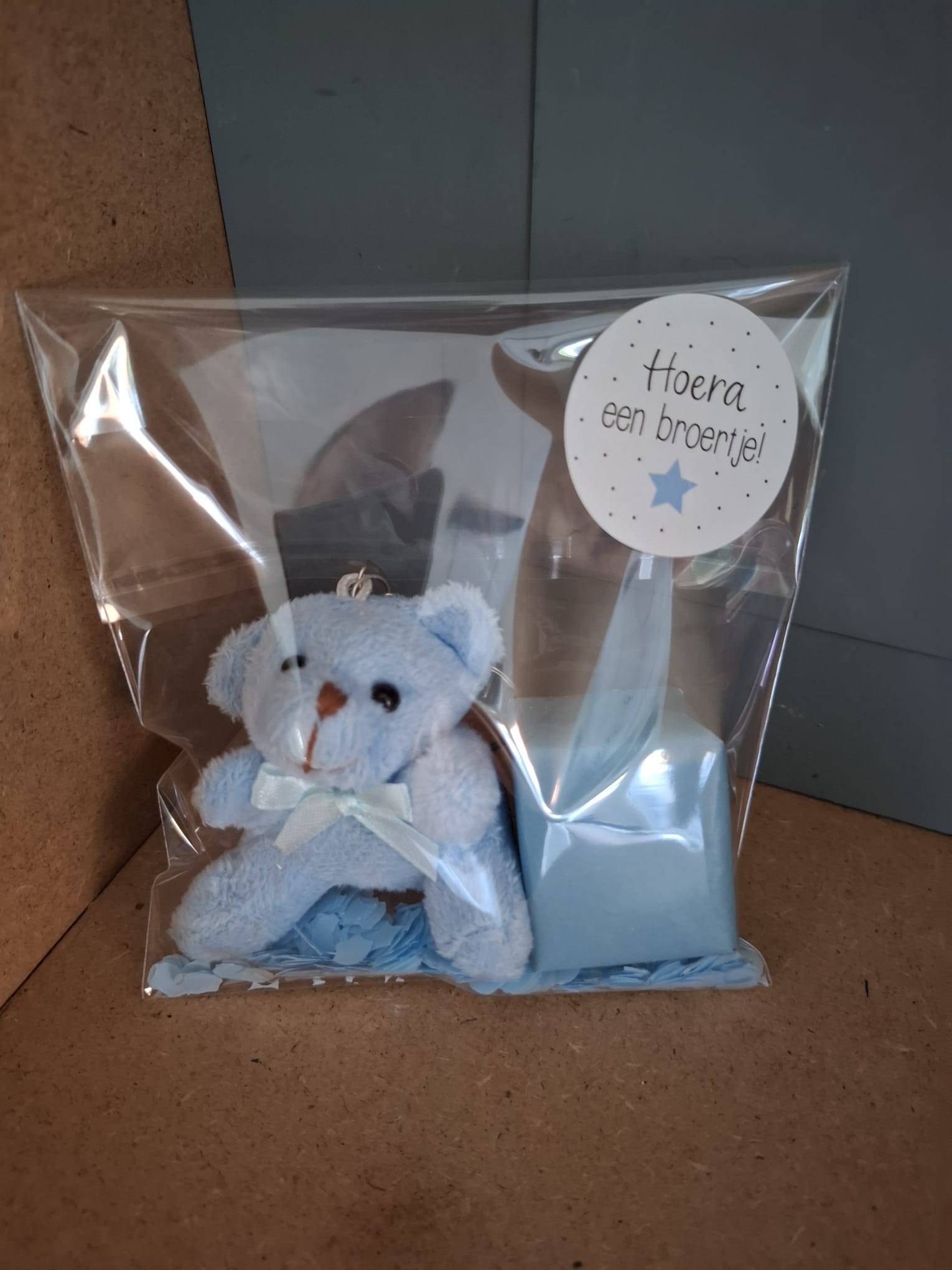 Geboorte traktatie blauw beertje/snoepje