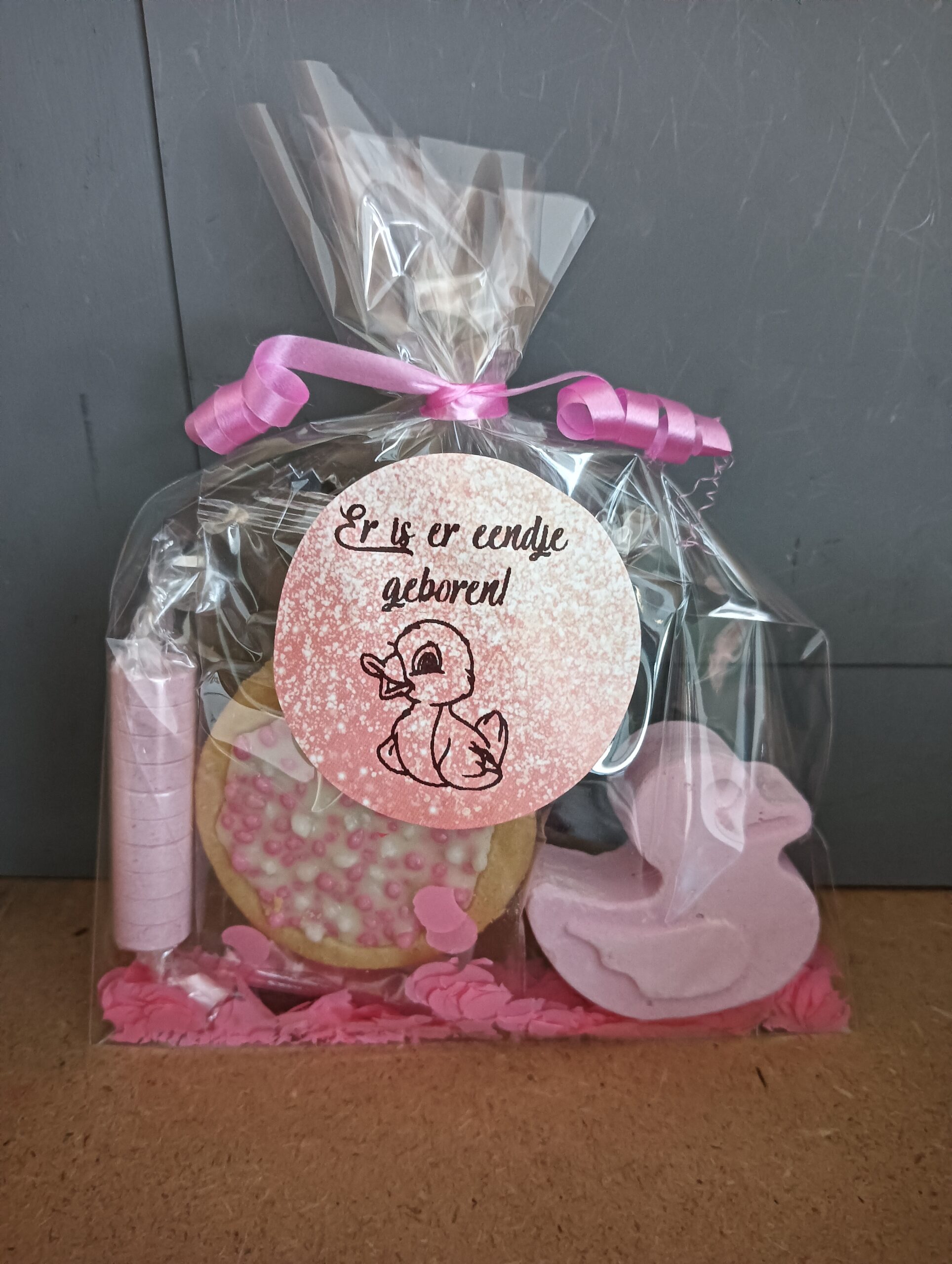 Geboorte traktatie eendje roze