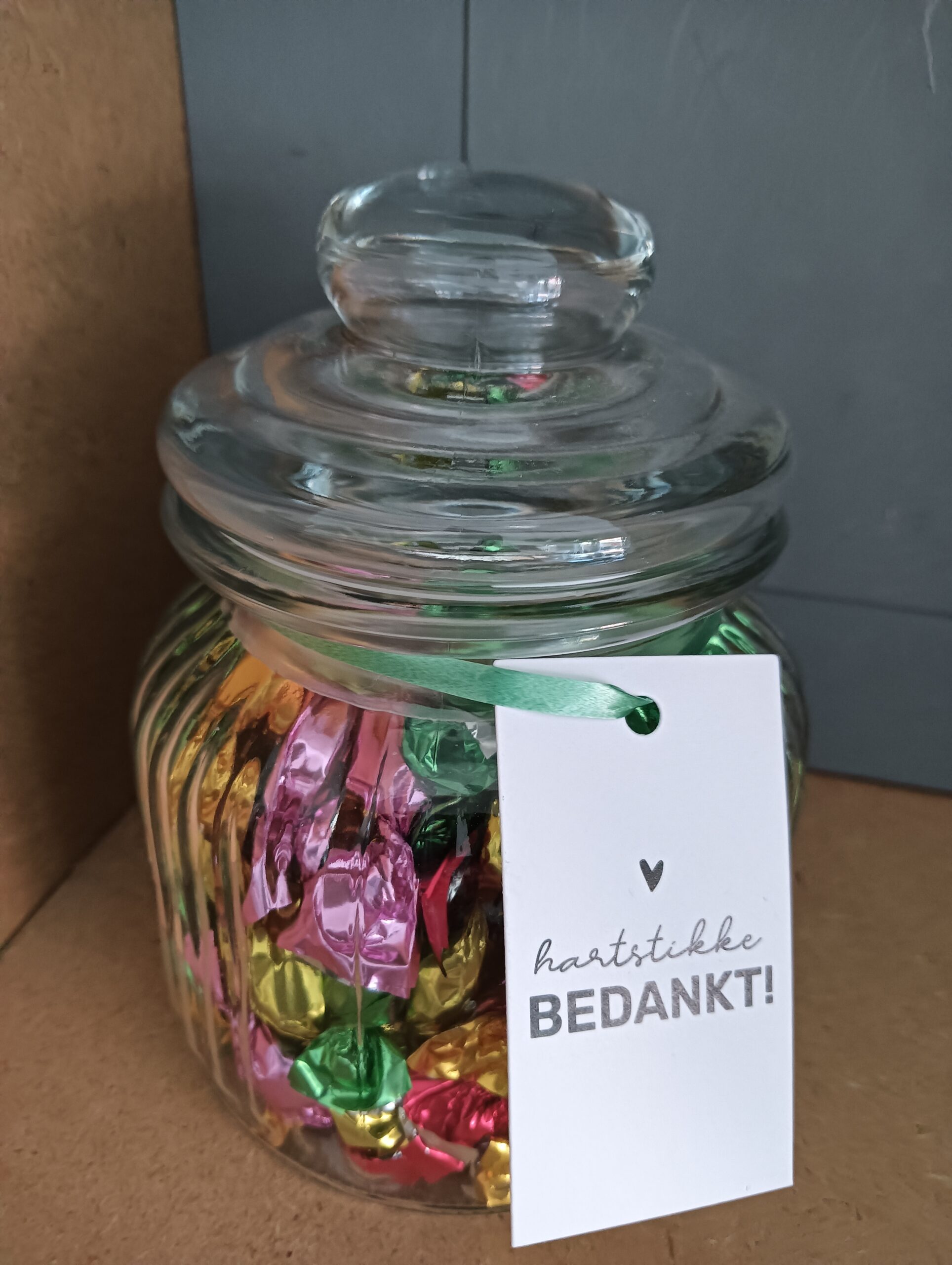 Hartstikke bedankt snoep pot