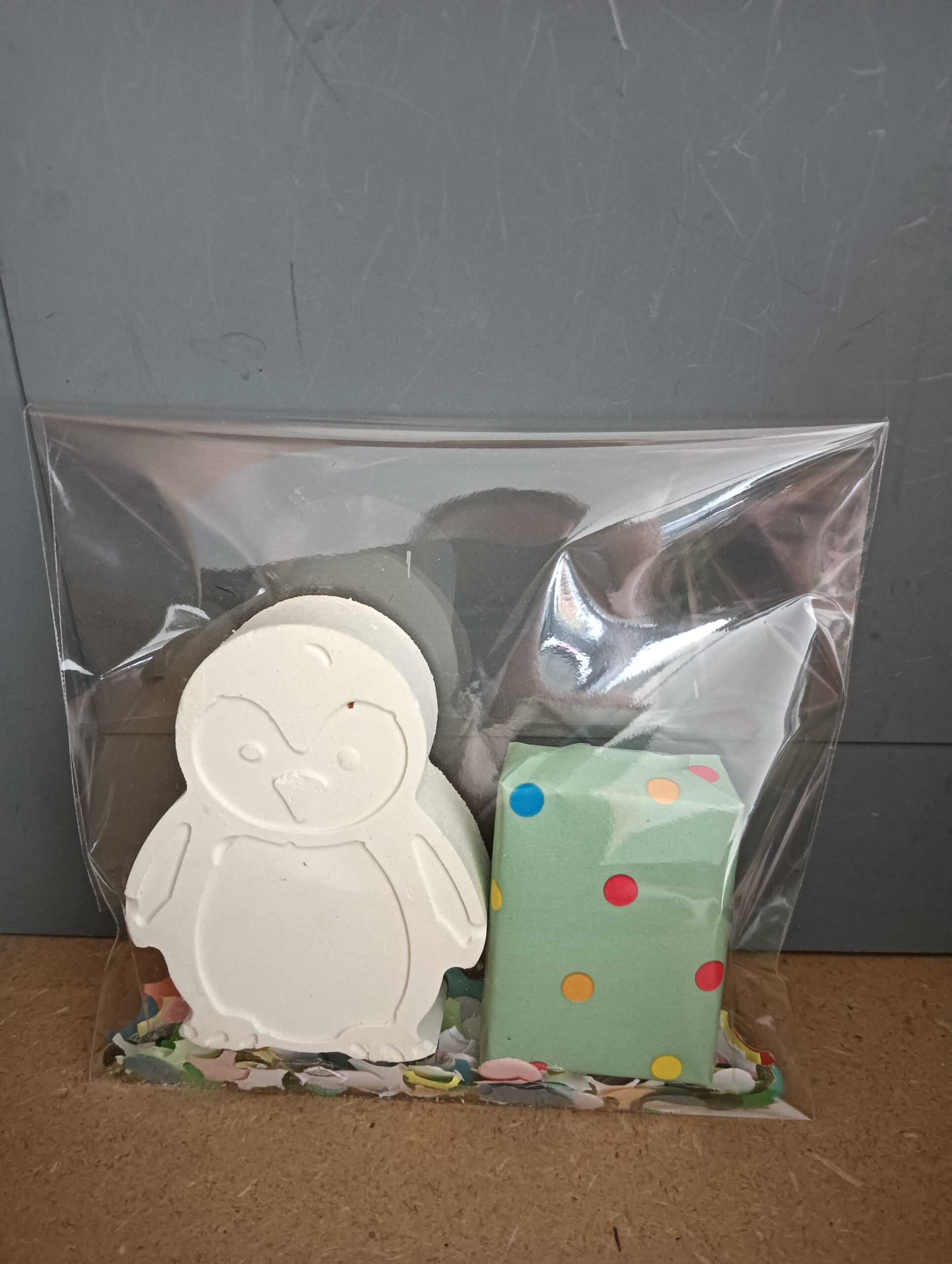 Pinguïn stoepkrijt traktatie
