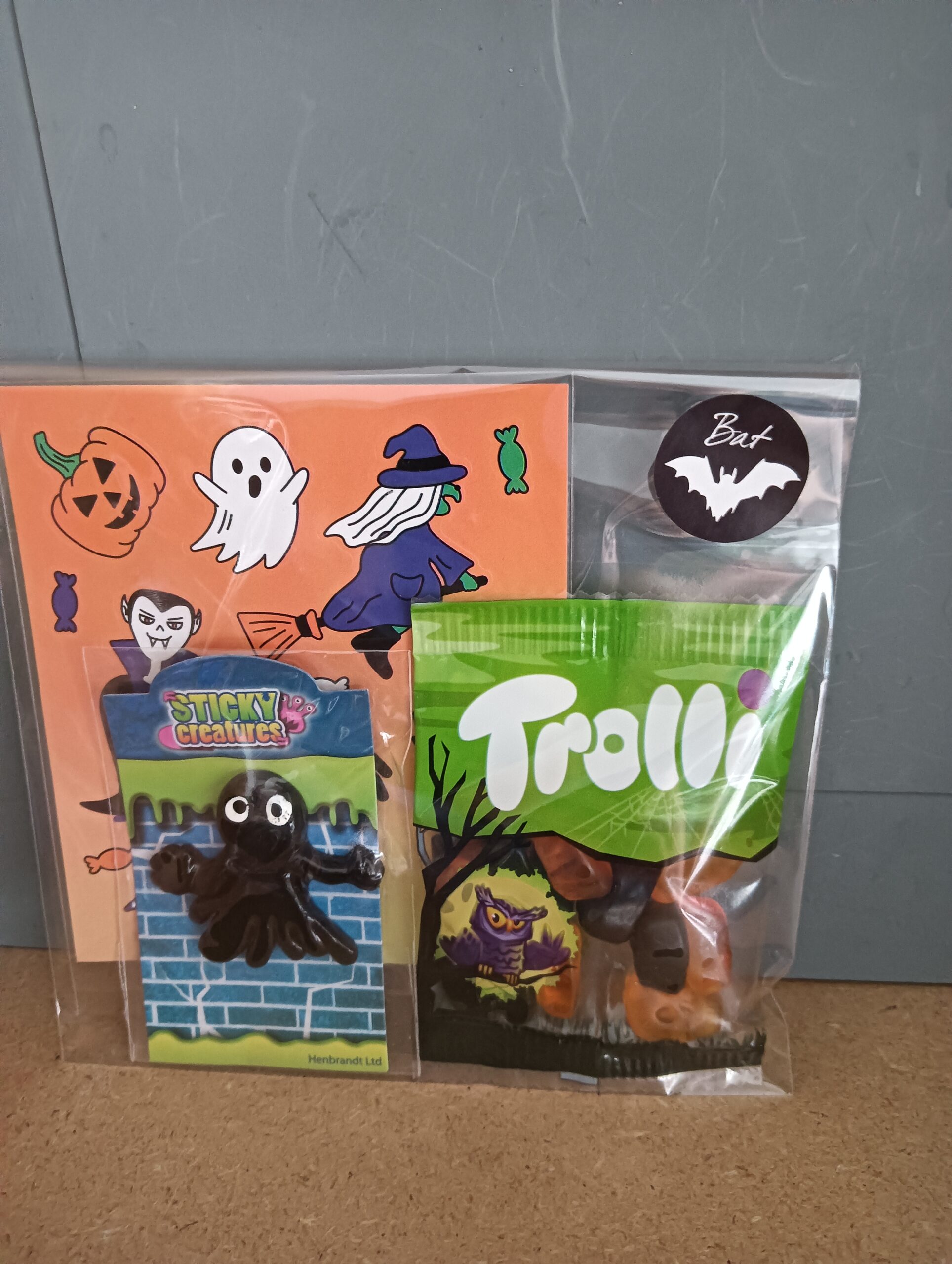 Halloween traktatie stickers/slijmfiguurtje