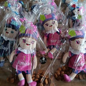 Pieten knuffel met naam met pepernootjes