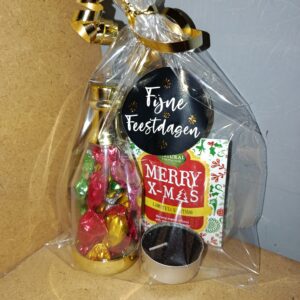 Kerst traktatie flesje/waxinelichtje/thee