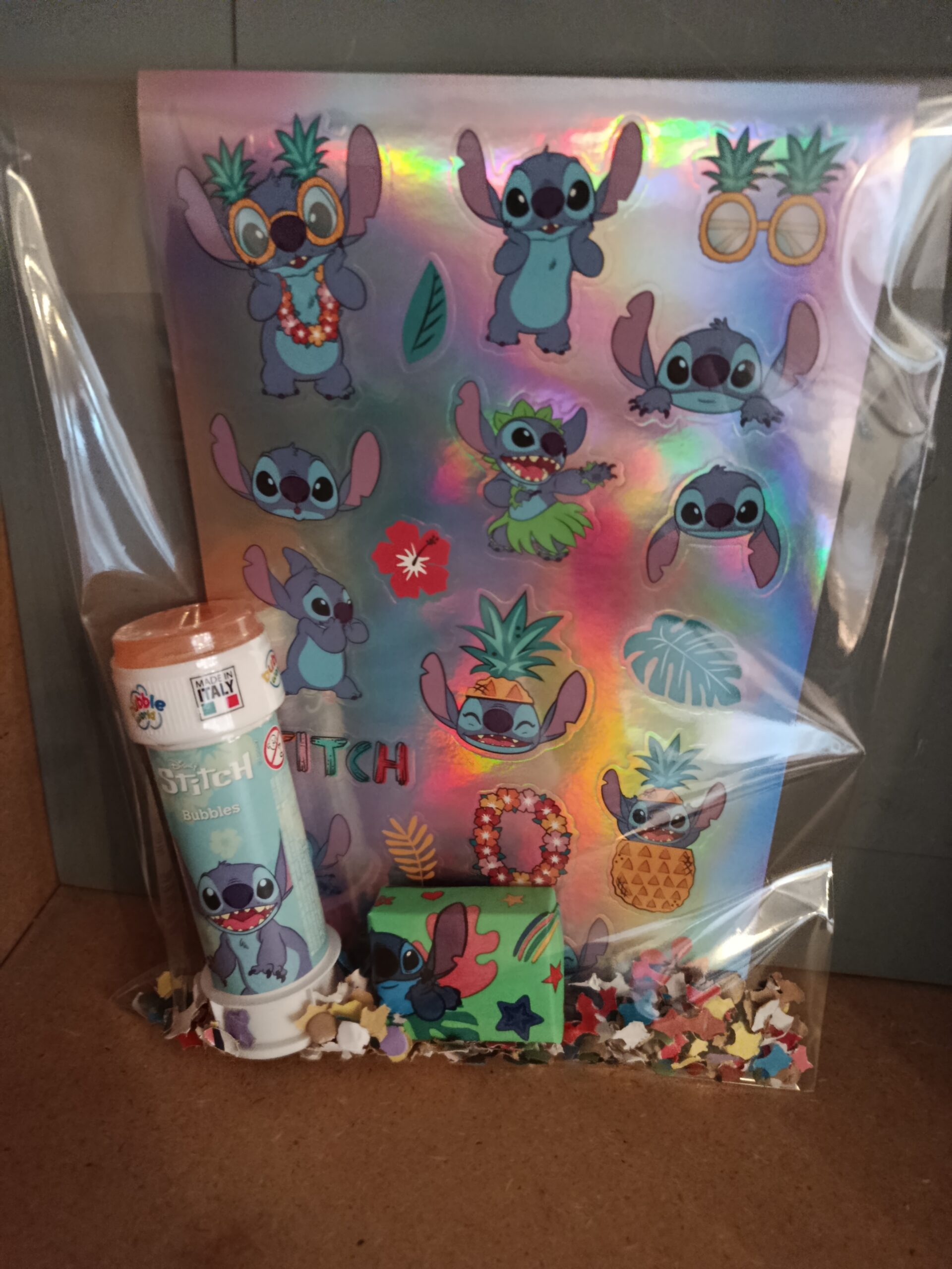 Stitch traktatie stickers/bellenblaas