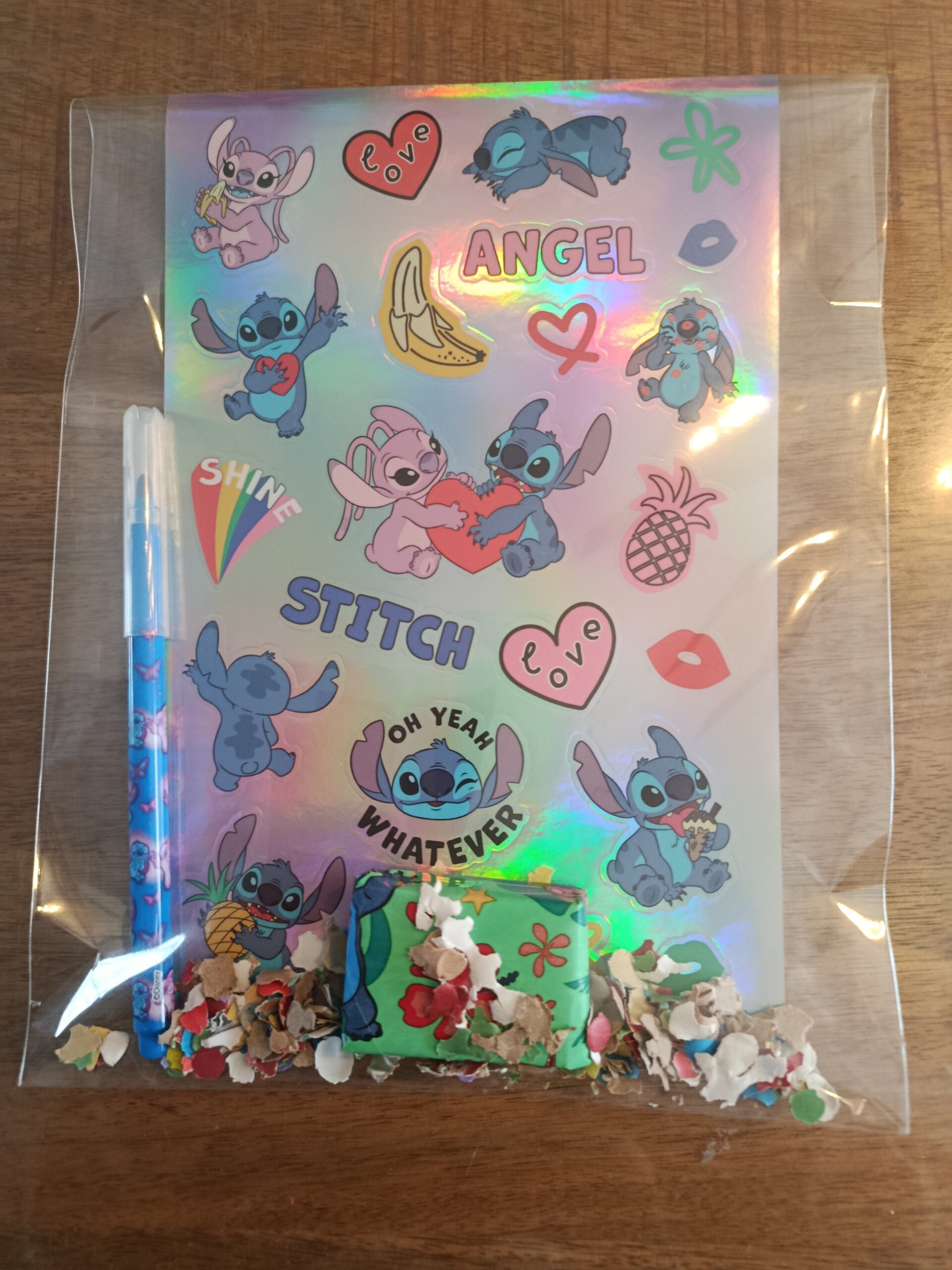 Stitch traktatie stickers/stift