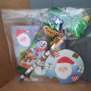 Kerst traktatie stickers/potlood/lolly