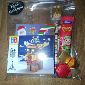 Kerst traktatie stickers/potlood/kleurboekje/bouwsetje